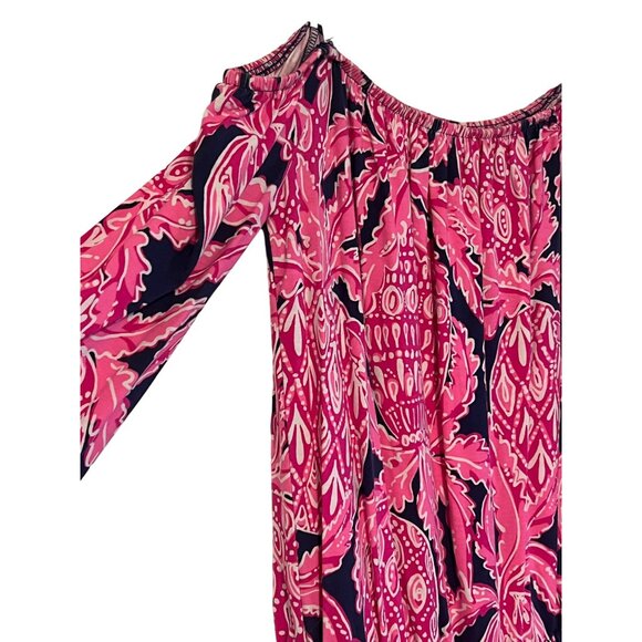 Lilly Pulitzer Lana Off-The-Shoulder Romper Coco Safari Pineapples Women's Size - Picture 6 of 6